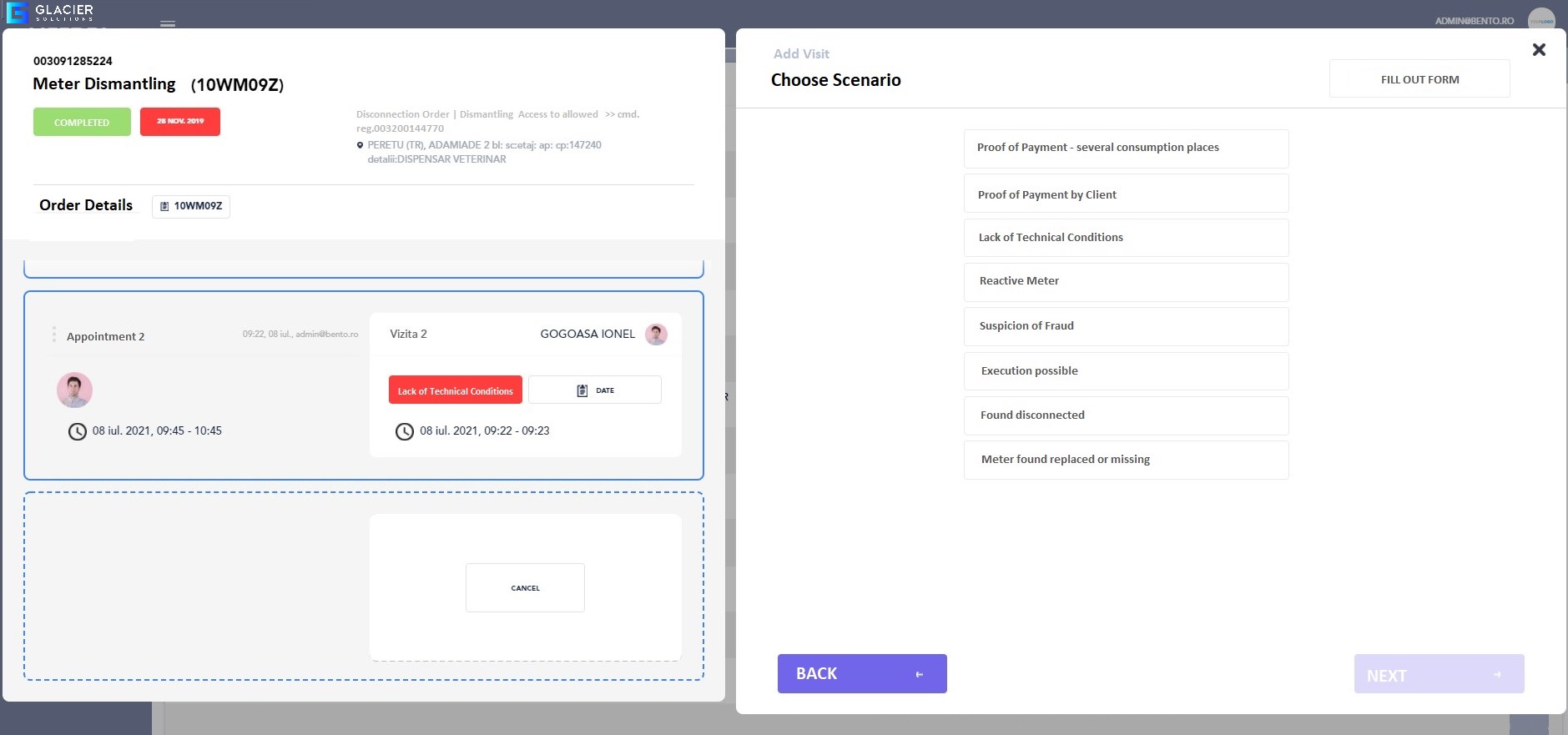 FSM Choose scenario Glacier